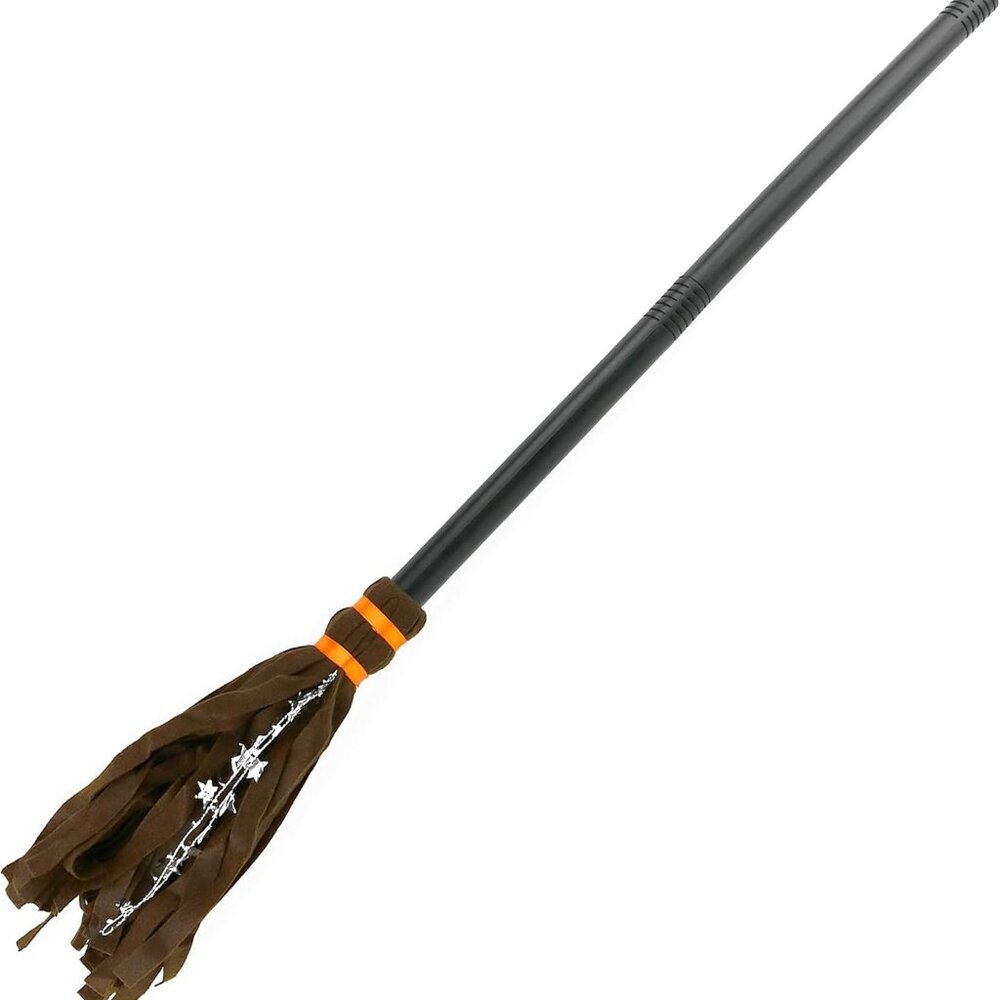 Witch Broomstick Costume Accessories - Realistic Wizard Flying Felt Broom Stick